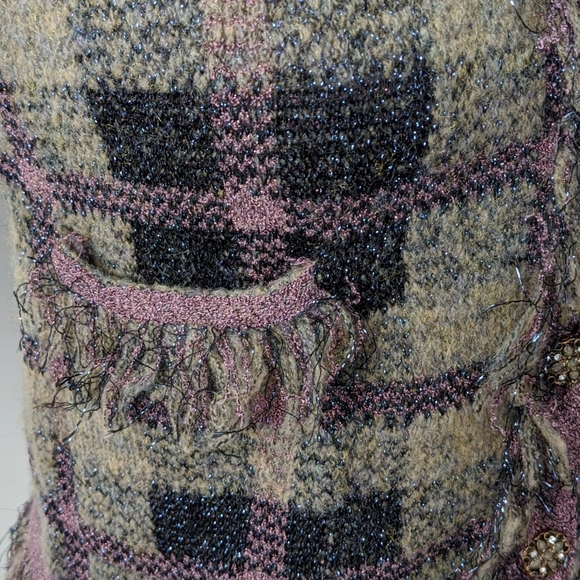 Zara ZARA Cardigan Jacket Top Shirt Blazer Vest Tweed Like Size Small SO… - Picture 3 of 6